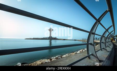 Vue matinale sur la côte de Khobar, Arabie Saoudite. Banque D'Images