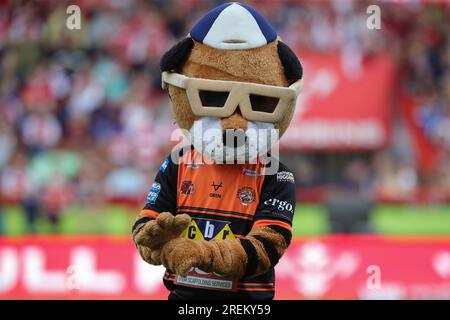 Kingston upon Hull, Royaume-Uni. 28 juillet 2023. La mascotte des Castleford Tigers JT avant le match Betfred Super League Round 20 Hull KR vs Castleford Tigers au Sewell Group Craven Park, Kingston upon Hull, Royaume-Uni, le 28 juillet 2023 (photo de James Heaton/News Images) à Kingston upon Hull, Royaume-Uni le 7/28/2023. (Photo de James Heaton/News Images/Sipa USA) crédit : SIPA USA/Alamy Live News Banque D'Images