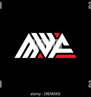 Logo de lettre triangle MWF avec forme de triangle. Monogramme de conception de logo de triangle MWF. Modèle de logo vecteur triangle MWF avec couleur rouge. MWF triangul Illustration de Vecteur