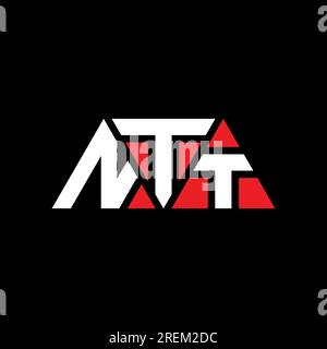 Logo de lettre triangle NTT avec forme de triangle. Monogramme de logo triangle NTT. Modèle de logo vectoriel triangle NTT avec couleur rouge. NTT triangul Illustration de Vecteur