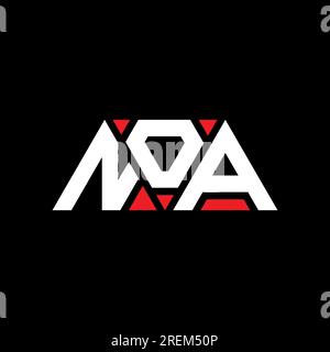 Logo en forme de triangle NOA. Monogramme de logo triangle NOA. Modèle de logo vecteur triangle NOA avec couleur rouge. NOA triangul Illustration de Vecteur