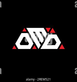 Logo de lettre triangle OMD avec forme de triangle. Monogramme de logo triangle OMD. Modèle de logo vecteur triangle OMD avec couleur rouge. OMD triangul Illustration de Vecteur