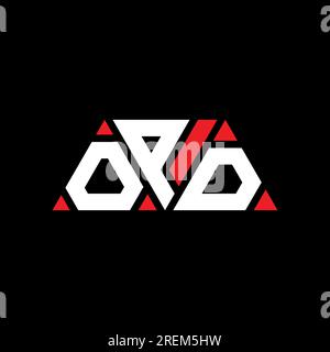 Logo de lettre triangle OPD avec forme de triangle. Monogramme de logo triangle OPD. Modèle de logo vectoriel triangle OPD avec couleur rouge. OPD triangul Illustration de Vecteur