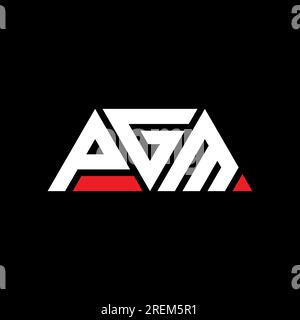 Logo de lettre triangle PGM avec forme de triangle. Monogramme de logo triangle PGM. Modèle de logo vecteur triangle PGM avec couleur rouge. PGM triangul Illustration de Vecteur