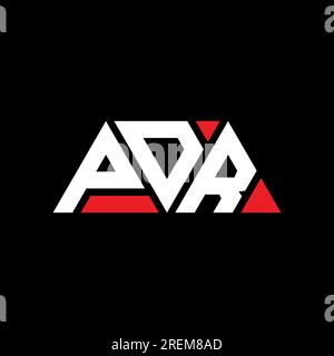 Logo PDR avec lettre triangulaire en forme de triangle. Monogramme de logo triangle PDR. Modèle de logo vecteur triangle PDR avec couleur rouge. PDR triangul Illustration de Vecteur