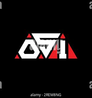 Logo de lettre triangle OSI avec forme de triangle. Monogramme de logo triangle OSI. Modèle de logo vecteur triangle OSI avec couleur rouge. OSI triangul Illustration de Vecteur