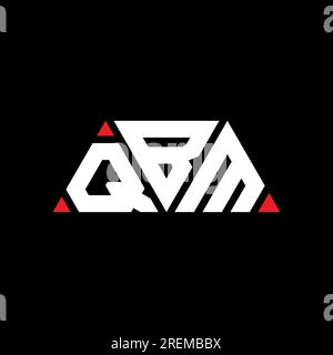 Logo de lettre triangle QBM avec forme de triangle. Monogramme de logo triangle QBM. Modèle de logo vecteur triangle QBM avec couleur rouge. QBM triangul Illustration de Vecteur