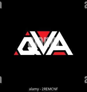 Logo de lettre triangle QVA avec forme de triangle. Monogramme de logo triangle QVA. Modèle de logo vecteur triangle QVA avec couleur rouge. QVA triangul Illustration de Vecteur