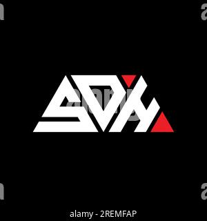 Logo SDH avec lettre triangle en forme de triangle. Monogramme de logo triangle SDH. Modèle de logo vectoriel triangle SDH avec couleur rouge. SDH triangul Illustration de Vecteur