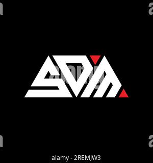Logo SDM avec lettre triangulaire en forme de triangle. Monogramme de logo triangle SDM. Modèle de logo vectoriel triangle SDM avec couleur rouge. SDM triangul Illustration de Vecteur