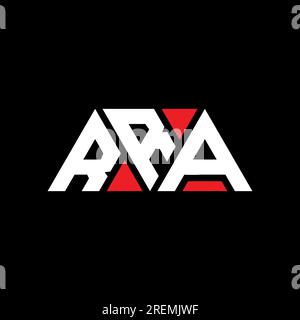 Logo de lettre triangle RRA avec forme de triangle. Monogramme de logo triangle RRA. Modèle de logo vecteur triangle RRA avec couleur rouge. RRA triangul Illustration de Vecteur