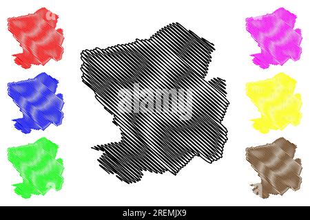 District non métropolitain de Nuneaton et Bedworth, Borough (Royaume-Uni de Grande-Bretagne et d'Irlande du Nord, comté cérémonial Warwickshire ou Wark Illustration de Vecteur