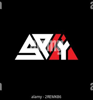 Logo de lettre triangle SPY avec forme de triangle. Monogramme de logo triangle ESPION. Modèle de logo vectoriel triangle ESPION avec couleur rouge. SPY triangul Illustration de Vecteur