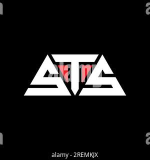 Logo de lettre triangle STS avec forme de triangle. Monogramme de logo triangulaire STS. Modèle de logo vecteur triangle STS avec couleur rouge. STS triangul Illustration de Vecteur