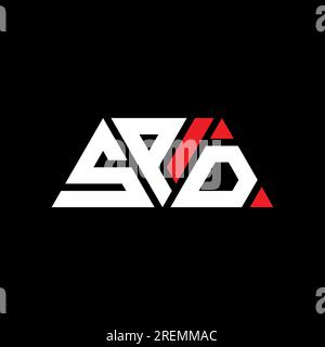 Logo SPD avec lettre triangulaire en forme de triangle. Monogramme de logo triangle SPD. Modèle de logo vectoriel triangle SPD avec couleur rouge. SPD triangul Illustration de Vecteur