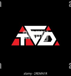 Logo en forme de triangle TED. Monogramme de logo triangle TED. Modèle de logo vecteur triangle TED avec couleur rouge. TED triangul Illustration de Vecteur