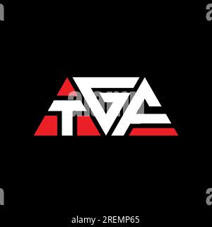 Logo de lettre triangle TGF avec forme de triangle. Monogramme de logo triangle TGF. Modèle de logo vecteur triangle TGF avec couleur rouge. TGF triangul Illustration de Vecteur