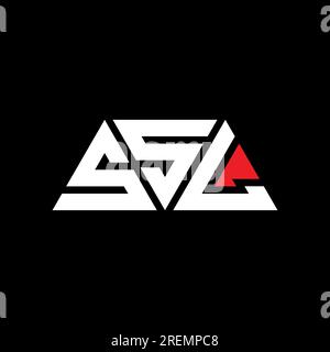 Logo de lettre triangle SSL avec forme de triangle. Monogramme de logo triangle SSL. Modèle de logo vecteur triangle SSL avec couleur rouge. SSL triangul Illustration de Vecteur