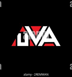 Logo lettre triangle UVA avec forme de triangle. Monogramme de logo triangle UVA. Modèle de logo vecteur triangle UVA avec couleur rouge. UVA triangul Illustration de Vecteur