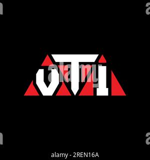 Logo de lettre triangle VTI avec forme de triangle. Monogramme de logo triangle VTI. Modèle de logo vecteur triangle VTI avec couleur rouge. VTI triangul Illustration de Vecteur