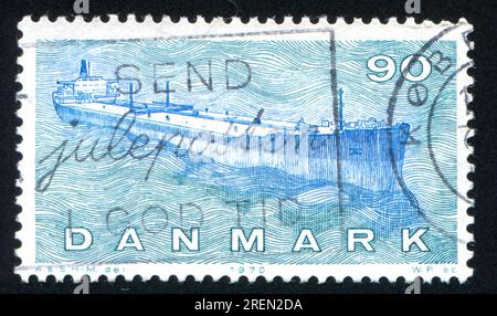 DANEMARK - CIRCA 1970 : timbre imprimé par le Danemark, montre Tanker, circa 1970 Banque D'Images