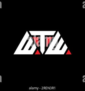 Logo WTW avec lettre triangulaire en forme de triangle. Monogramme de logo triangle WTW. Modèle de logo vecteur triangle WTW avec couleur rouge. WTW triangul Illustration de Vecteur