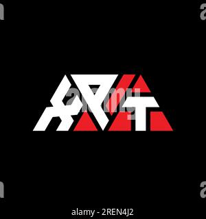Logo de lettre triangle XPT avec forme de triangle. Monogramme de logo triangle XPT. Modèle de logo vectoriel triangle XPT avec couleur rouge. XPT triangul Illustration de Vecteur