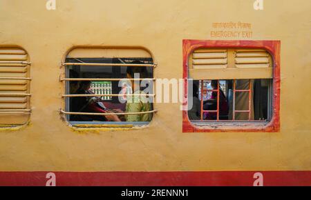 La gare de Nilambur Road est un terminus ferroviaire desservant la ville de Nilambur dans le district de Malappuram au Kerala, en Inde. 10 juillet 2023. Banque D'Images