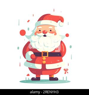 Logo du Père Noël. Dessin abstrait Père Noël. Illustration vectorielle mignonne Illustration de Vecteur