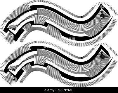 Symbole de design rayé abstrait moderne avec illustration vectorielle de lignes Illustration de Vecteur