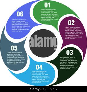 Les vecteurs de conception infographiques et les icônes marketing peuvent être utilisés pour les mises en page de flux de travail, les diagrammes, les rapports annuels et la conception Web. Concept commercial Illustration de Vecteur