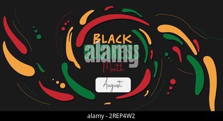 Célébrez le mois des affaires noires en août avec une affiche horizontale, une carte ou un fond de bannière. Illustration vectorielle Illustration de Vecteur