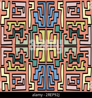 Sans couture, abstrait, lumineux, motif d'été. Ornement, mosaïque, kaléidoscope. Illustration de Vecteur