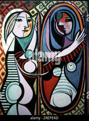 Fille devant un miroir de Pablo Picasso, Museum of Modern Art, New York, USA, circa 1970 Banque D'Images