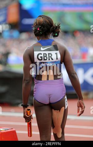 Annie TAGOE sur la première manche pour l'équipe de Grande-Bretagne 1 dans la finale du relais féminin 4 x 100m au 2023, IAAF Diamond League, Queen Elizabeth Olympic Park, Stratford, Londres, Royaume-Uni. Banque D'Images