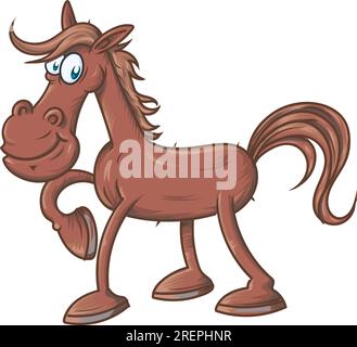 Galopant Cartoon Horse. illustration vectorielle Illustration de Vecteur