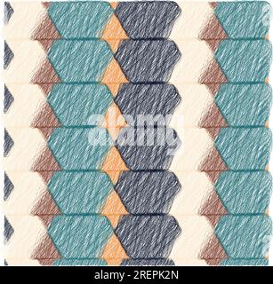 Motif géométrique sans couture. Motifs ethniques et tribaux. Ornement patchwork dans le style bohème. Imprimer pour tapis, couvertures, oreillers. Illustration vectorielle Illustration de Vecteur