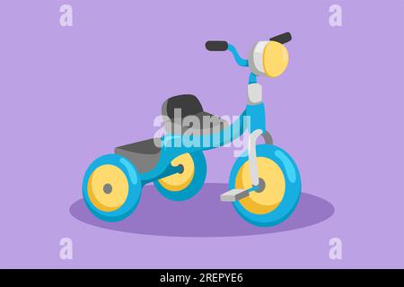 Design plat graphique dessin stylisé tricycle enfants logo, icône, symbole. Transport tricycle pour enfants. Tricycle, vélo pour enfants. Apprentissage de la conduite Banque D'Images