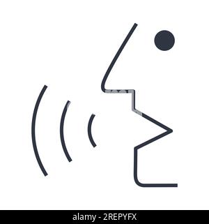 Symbole de parole monochromatique. Illustration vectorielle. Illustration de Vecteur