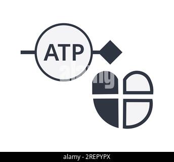 Stimulation anti-tachycardie, symbole auriculaire droit et ventriculaire droit Illustration de Vecteur