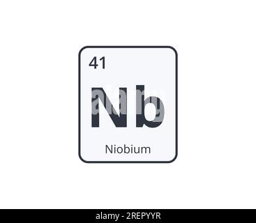 Symbole de l'élément niobium. Graphique pour les conceptions scientifiques. Illustration de Vecteur