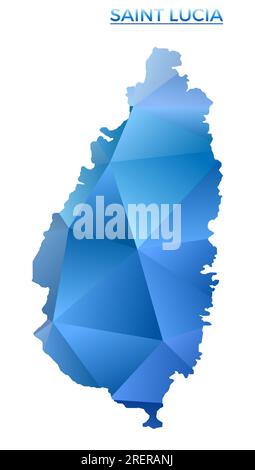 Carte vectorielle polygonale de Sainte-Lucie. Îlot géométrique vibrant dans un style poly bas. Illustration captivante pour vos infographies. Illustration de Vecteur