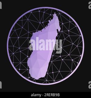 Icône Madagascar. Carte polygonale vectorielle du pays. Icône Madagascar dans un style géométrique. Illustration de Vecteur