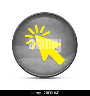 Icône de curseur sur le bouton rond noir splash chic Banque D'Images