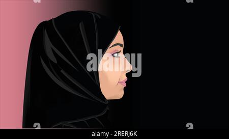 Femme hijab musulmane avec burqa Illustration de Vecteur