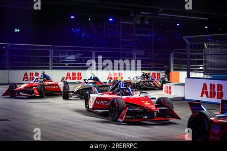 Norman Nato de Nissan lors de la course du samedi le premier jour de l'E-Prix Hankook London 2023 sur le circuit Excel de Londres. Date de la photo : Samedi 29 juillet 2023. Banque D'Images