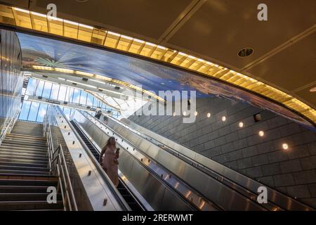 Le hall intérieur de l'extension de métro de sept lignes à Hudson yards, 2023, New York City, États-Unis Banque D'Images