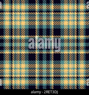 Fond de plaid de texture de tissu textile vérifier avec un motif vectoriel tartan sans couture dans les couleurs noir et cyan. Illustration de Vecteur