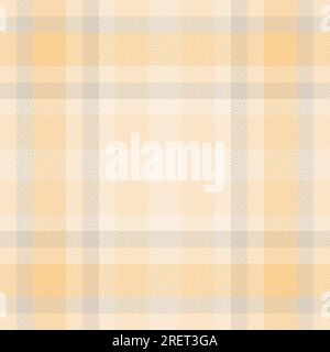 Vérifiez le tissu de motif de texture de fond sans couture avec un textile tartan vecteur plaid dans des couleurs claires et ambrées. Illustration de Vecteur