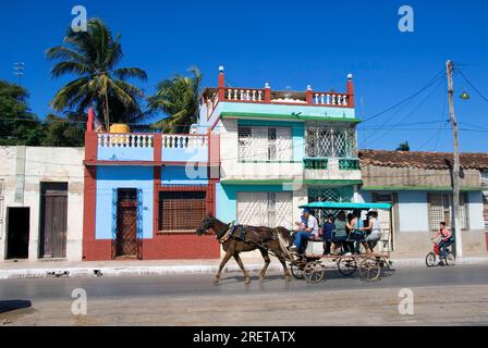 Calèche tirée par des chevaux, Cardenas, Cuba Banque D'Images